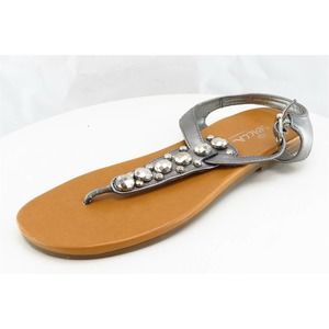 Sbicca Sz 7.5 M Silver Thong Synthetic‎ Women Sandals